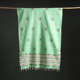 Kantha Hand Embroidered Khes Handwoven Cotton Dupatta 35