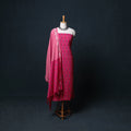 Pochampally Ikat Cotton Unstitched Dress Material: Kurta, Bottom with Dupatta 17
