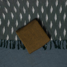 Pochampally Ikat Cotton Unstitched Dress Material: Kurta, Bottom with Dupatta 18