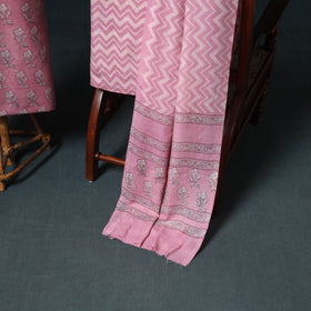 Akola Hand Block Print Woolen Unstitched Dress Material: Kurta, Bottom with Dupatta 02