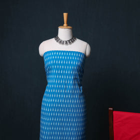Pochampally Ikat Cotton Unstitched Dress Material: Kurta, Bottom with Dupatta 20