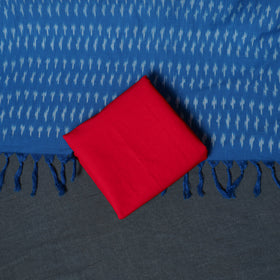 Pochampally Ikat Cotton Unstitched Dress Material: Kurta, Bottom with Dupatta 20
