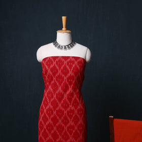 Pochampally Ikat Cotton Unstitched Dress Material: Kurta, Bottom with Dupatta 21