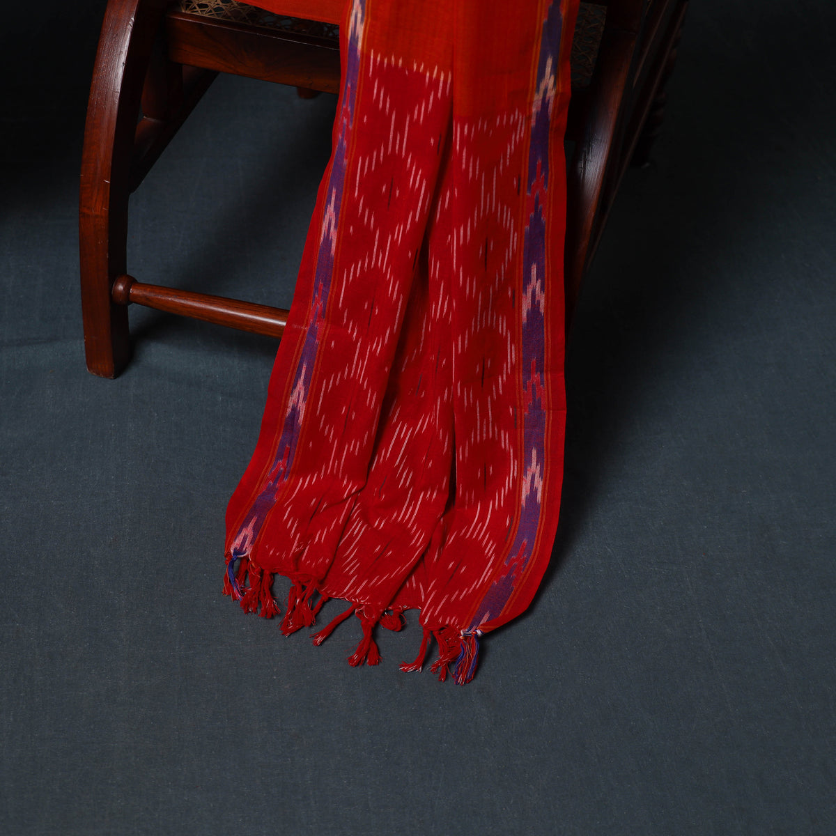 Pochampally Ikat Cotton Unstitched Dress Material: Kurta, Bottom with Dupatta 21