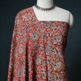 Pedana Hand Block Print Natural Dyed Cotton Kalamkari Unstitched Dress Material: Kurta with Dupatta 01