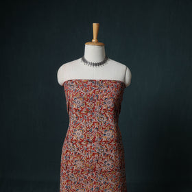 Pedana Hand Block Print Natural Dyed Cotton Kalamkari Unstitched Dress Material: Kurta with Dupatta 01