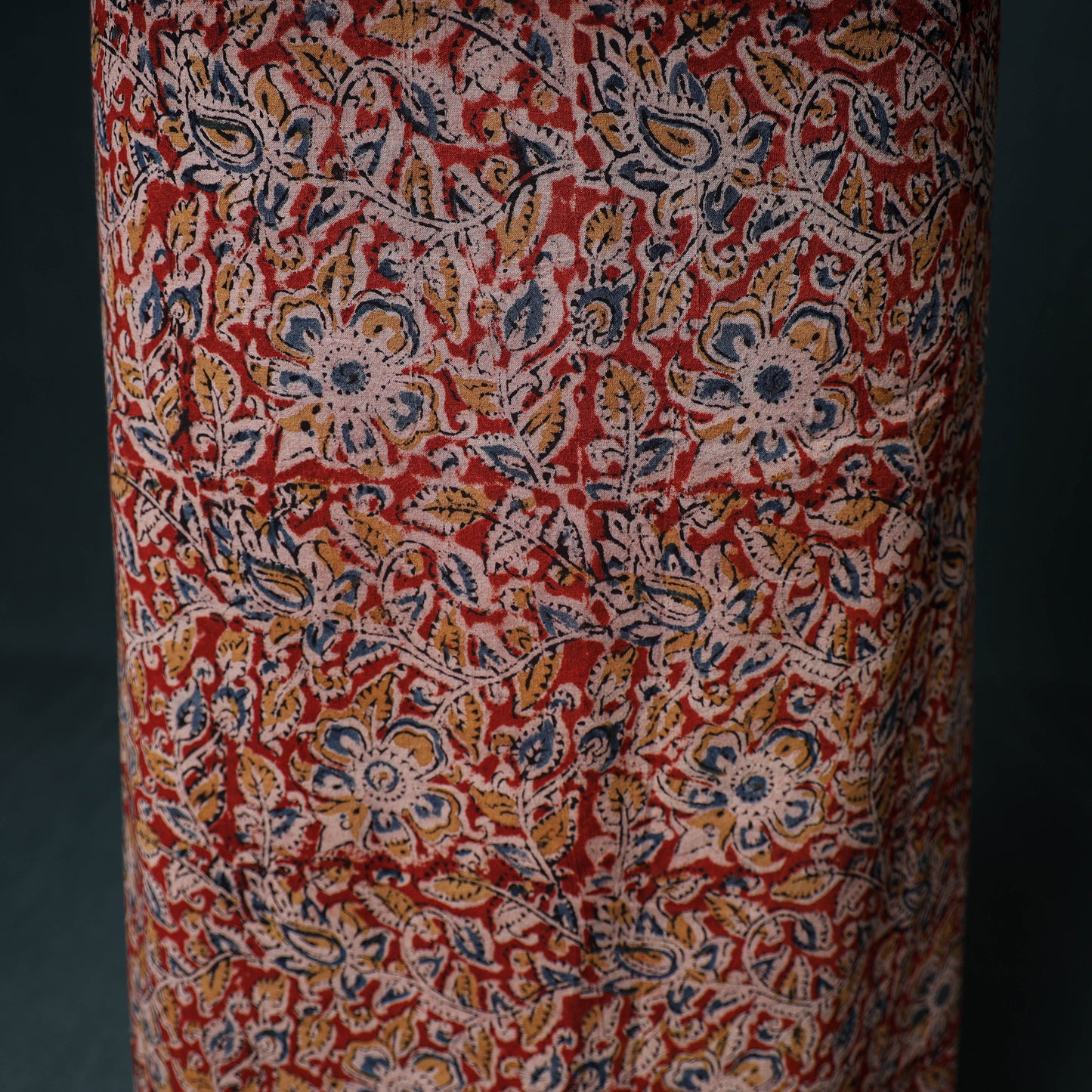 Pedana Hand Block Print Natural Dyed Cotton Kalamkari Unstitched Dress Material: Kurta with Dupatta 01