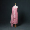 Akola Hand Block Print Woolen Unstitched Dress Material: Kurta, Bottom with Dupatta 04