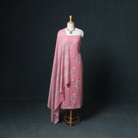 Akola Hand Block Print Woolen Unstitched Dress Material: Kurta, Bottom with Dupatta 04
