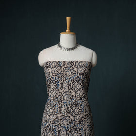 Pedana Hand Block Print Natural Dyed Cotton Kalamkari Unstitched Dress Material: Kurta with Dupatta 02