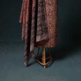 Pedana Hand Block Print Natural Dyed Cotton Kalamkari Unstitched Dress Material: Kurta with Dupatta 03