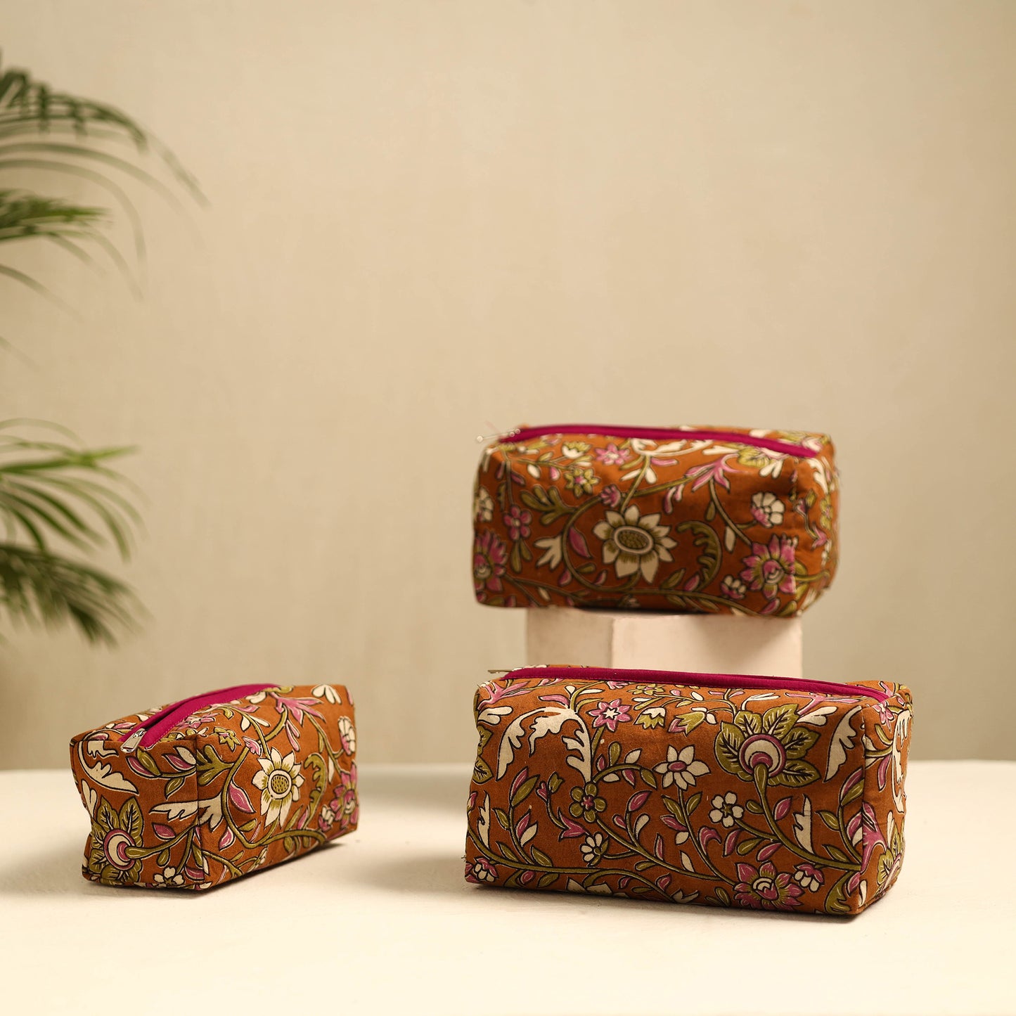 Handmade Cotton Toiletry Bags (Set of 3) 12