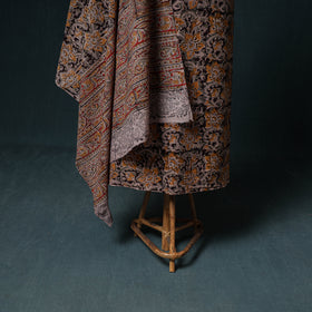 Pedana Hand Block Print Natural Dyed Cotton Kalamkari Unstitched Dress Material: Kurta with Dupatta 04