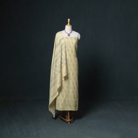 Akola Hand Block Print Woolen Unstitched Dress Material: Kurta, Bottom with Dupatta 08