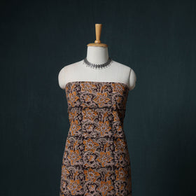 Pedana Hand Block Print Natural Dyed Cotton Kalamkari Unstitched Dress Material: Kurta with Dupatta 04