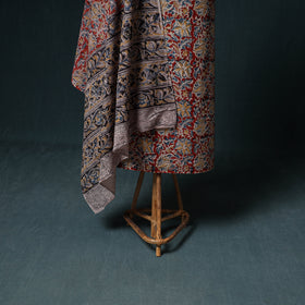 Pedana Hand Block Print Natural Dyed Cotton Kalamkari Unstitched Dress Material: Kurta with Dupatta 05