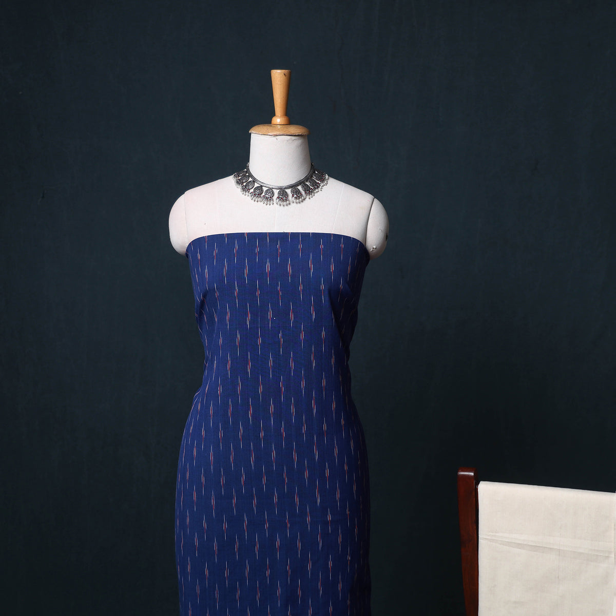 Pochampally Ikat Cotton Unstitched Dress Material: Kurta, Bottom with Dupatta 27