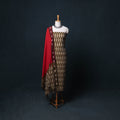 Pochampally Ikat Cotton Unstitched Dress Material: Kurta, Bottom with Dupatta 28