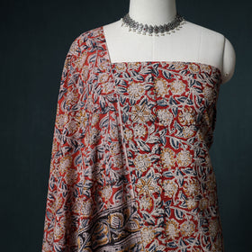 Pedana Hand Block Print Natural Dyed Cotton Kalamkari Unstitched Dress Material: Kurta with Dupatta 07