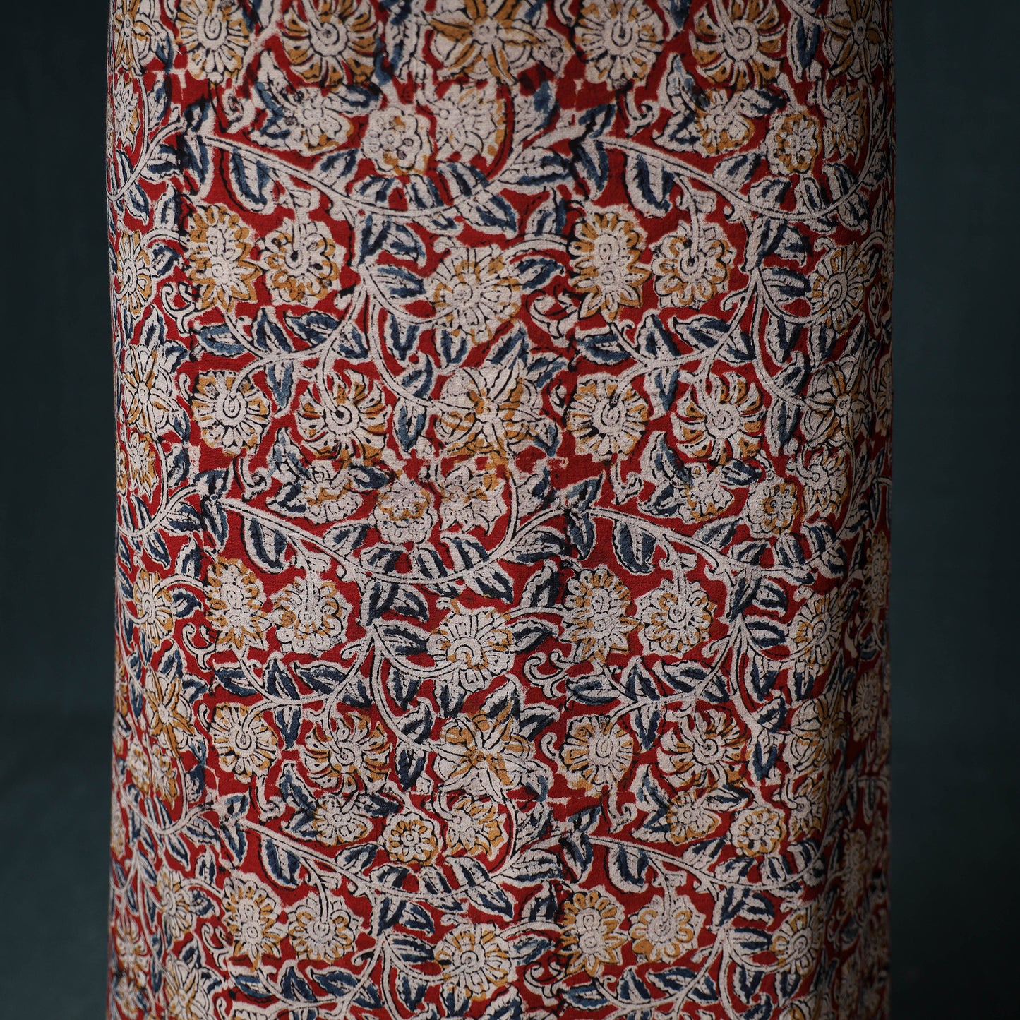 Pedana Hand Block Print Natural Dyed Cotton Kalamkari Unstitched Dress Material: Kurta with Dupatta 07