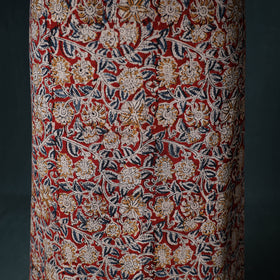 Pedana Hand Block Print Natural Dyed Cotton Kalamkari Unstitched Dress Material: Kurta with Dupatta 07