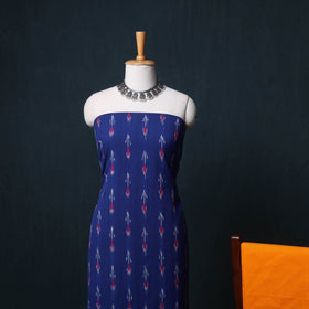 Pochampally Ikat Cotton Unstitched Dress Material: Kurta, Bottom with Dupatta 29