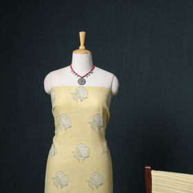 Akola Hand Block Print Woolen Unstitched Dress Material: Kurta, Bottom with Dupatta 10