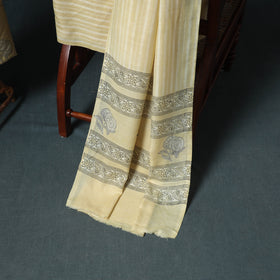 Akola Hand Block Print Woolen Unstitched Dress Material: Kurta, Bottom with Dupatta 10
