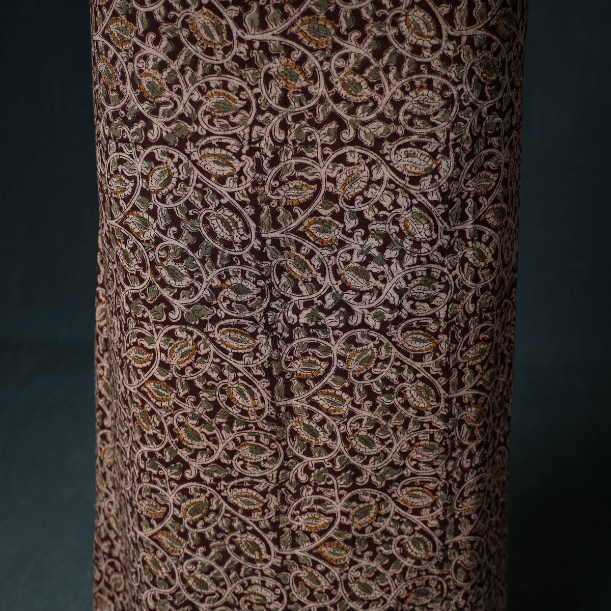Pedana Hand Block Print Natural Dyed Cotton Kalamkari Unstitched Dress Material: Kurta with Dupatta 08