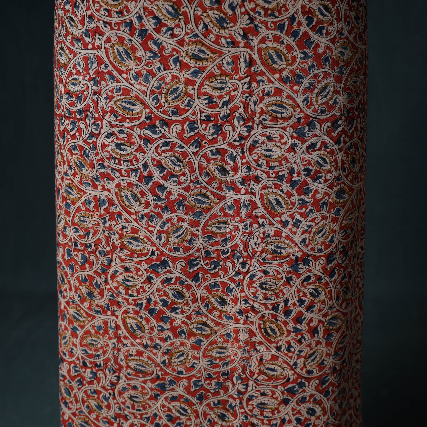 Pedana Hand Block Print Natural Dyed Cotton Kalamkari Unstitched Dress Material: Kurta with Dupatta 09