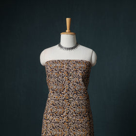 Pedana Hand Block Print Natural Dyed Cotton Kalamkari Unstitched Dress Material: Kurta with Dupatta 10