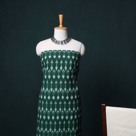 Green - Pochampally Ikat Cotton Unstitched Dress Material: Kurta, Bottom with Dupatta 30