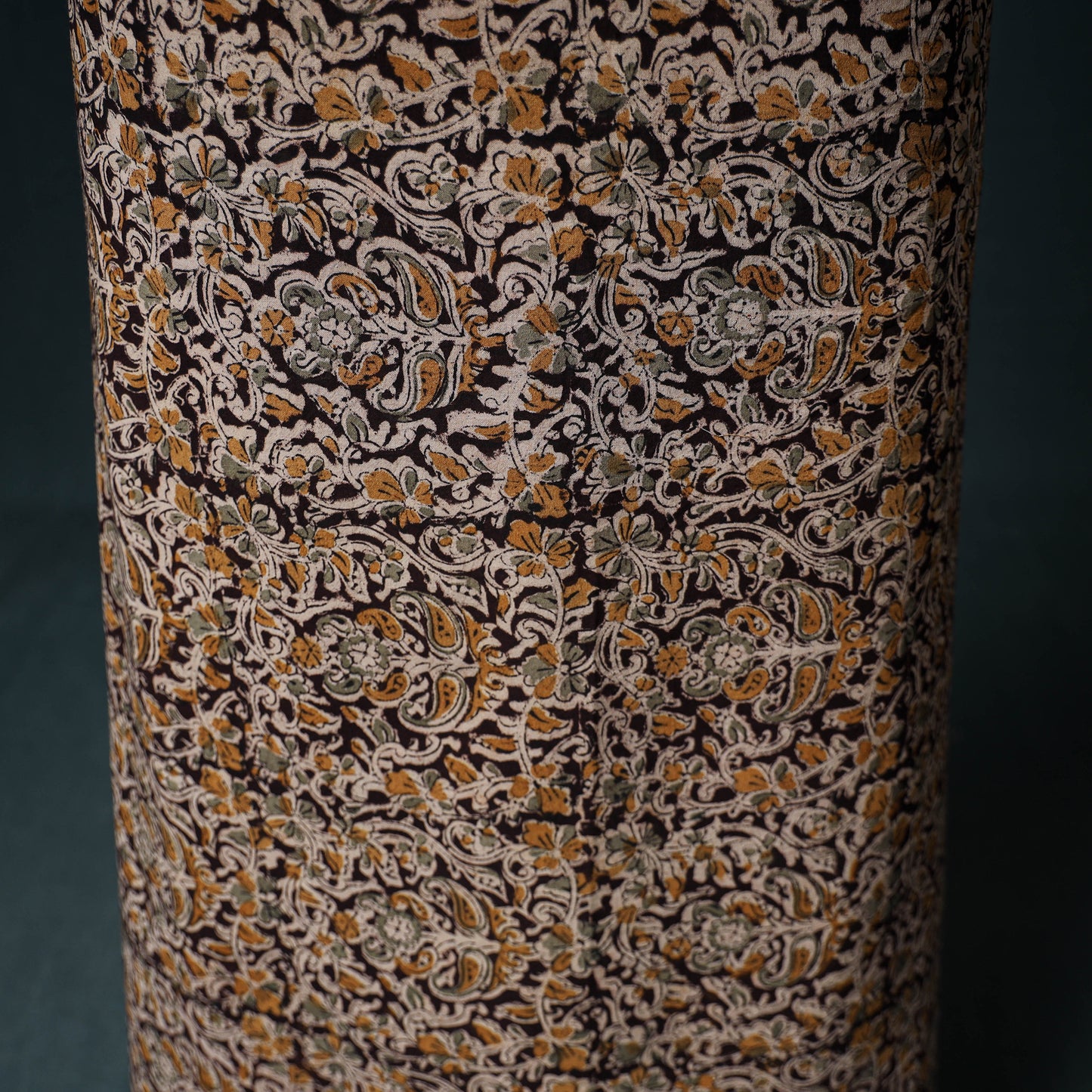 Pedana Hand Block Print Natural Dyed Cotton Kalamkari Unstitched Dress Material: Kurta with Dupatta 10
