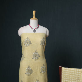 Akola Hand Block Print Woolen Unstitched Dress Material: Kurta, Bottom with Dupatta 12