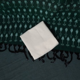Green - Pochampally Ikat Cotton Unstitched Dress Material: Kurta, Bottom with Dupatta 30