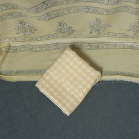Akola Hand Block Print Woolen Unstitched Dress Material: Kurta, Bottom with Dupatta 12