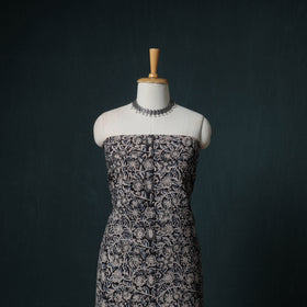 Pedana Hand Block Print Natural Dyed Cotton Kalamkari Unstitched Dress Material: Kurta with Dupatta 11