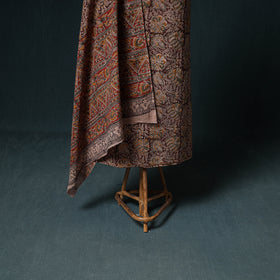 Pedana Hand Block Print Natural Dyed Cotton Kalamkari Unstitched Dress Material: Kurta with Dupatta 12