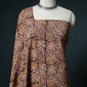 Pedana Hand Block Print Natural Dyed Cotton Kalamkari Unstitched Dress Material: Kurta with Dupatta 12