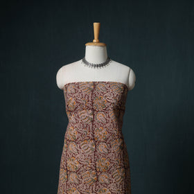 Pedana Hand Block Print Natural Dyed Cotton Kalamkari Unstitched Dress Material: Kurta with Dupatta 12