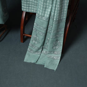 Akola Hand Block Print Woolen Unstitched Dress Material: Kurta, Bottom with Dupatta 13