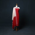 Pochampally Ikat Cotton Unstitched Dress Material: Kurta, Bottom with Dupatta 32