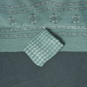 Akola Hand Block Print Woolen Unstitched Dress Material: Kurta, Bottom with Dupatta 13