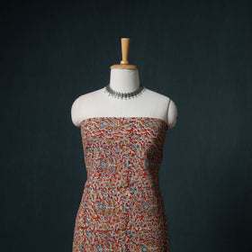 Pedana Hand Block Print Natural Dyed Cotton Kalamkari Unstitched Dress Material: Kurta with Dupatta 13