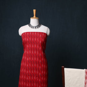 Pochampally Ikat Cotton Unstitched Dress Material: Kurta, Bottom with Dupatta 32