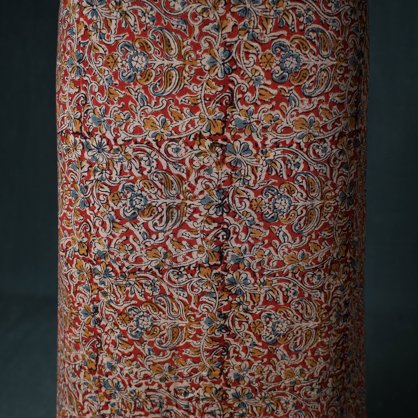 Pedana Hand Block Print Natural Dyed Cotton Kalamkari Unstitched Dress Material: Kurta with Dupatta 13