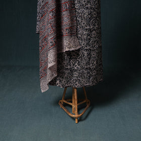 Pedana Hand Block Print Natural Dyed Cotton Kalamkari Unstitched Dress Material: Kurta with Dupatta 14