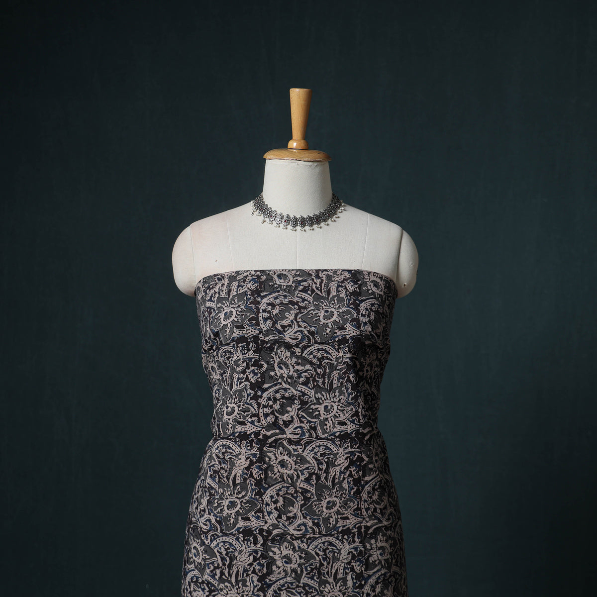 Pedana Hand Block Print Natural Dyed Cotton Kalamkari Unstitched Dress Material: Kurta with Dupatta 14