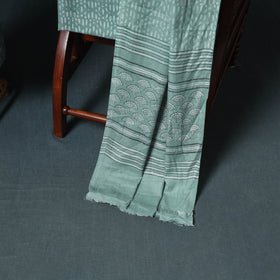 Akola Hand Block Print Woolen Unstitched Dress Material: Kurta, Bottom with Dupatta 14