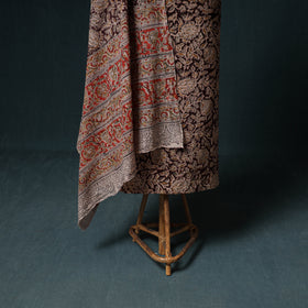 Pedana Hand Block Print Natural Dyed Cotton Kalamkari Unstitched Dress Material: Kurta with Dupatta 15